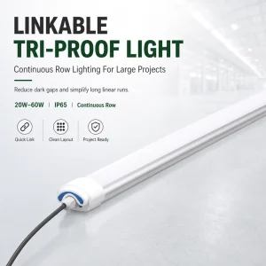 Linkable LED Tri Proof Light IP65 Continuous Row Linear Batten Light for Warehouse and Workshop