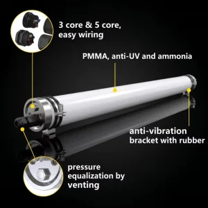 Linkable LED Tri proof Light Fixture PMMA Housing Corrosion Proof LED Tubular Lighting IP69K LED Tubular Tri Proof Light