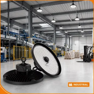 Liteon 5050 LED PC Lens 6500K 120W 150W 200W UFO LED High Bay Light 200 lm/W IP65 IK08 7 Year Warranty for Factory Warehouse