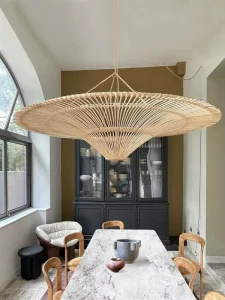 Living Room Ceiling Lamp Southeast Asian Restaurant Rattan Art Lamp Japanese Vintage Rattan B&B Hotel Bedroom Chandelier Light