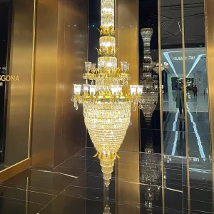 Living Room Hotel Lobby Luxury Crystal Pendant Light Villa Wedding Banquet Modern Chandelier Lamp