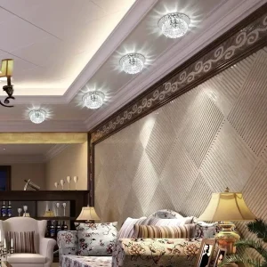 Living Room LED Downlight Recessed Crystal Aisle Corridor Light Ceiling Spotlight for Home Use