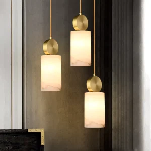 Living Room Luxury Gold Brass Nordic Modern Minimalist Marble Pendant Light