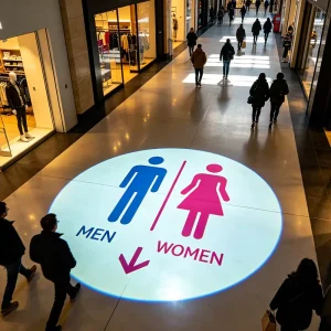 Logo Projector Custom Advertising Lights 80W LED Gobo IP65 Business Sign Wall Projection Lamp Market Floor Restroom Signage