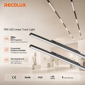 Long Life LED Linear Track Lighting L80 100000H Flicker Free Luminaire for Galleries and Exhibition Halls
