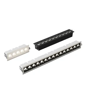 Long Strip Linear LED Spotlight Aluminum Embedded Ceiling Grille Lamp Anti Glare Residential CRI95 3000K 6000K