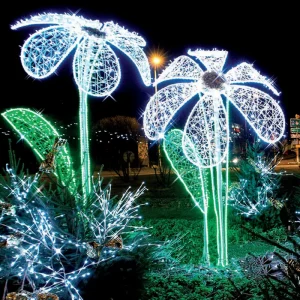 Lotus Flower Sting Lights Led Christmas Lights 3D Flower Motif Light Holiday Outdoor Decoration