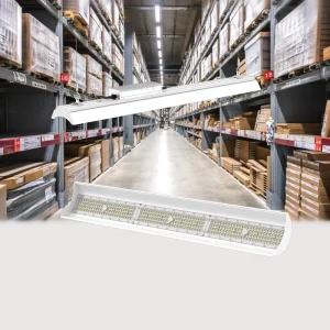 Low Glare IP65 Linear High Bay LED Light 50W 100W 150W 200W Industrial Linear Highbay Light for Warehouse Underground Parking