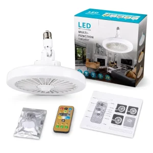 Low Noise 5 Blade 3 CCT Dimmable Remote Control Screw in for Home Office Kitchen E27 B22 LED Socket Ceiling Fan Light