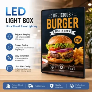 Low Power Pull Replace LED Light Box Indoor Retail Store Wall Mount Backlit Poster Advertising Lightbox