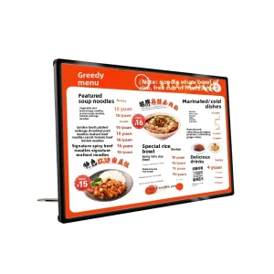 Luminous Rectangle Menu Display Board for Milk Tea Shop Tabletop Light Box A4 Size Aluminum Alloy Frame