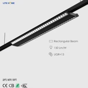 Luminshield Series UGR<13 130lm/w LED Track Linear Lights 60W 3000K Linear Lights for Supermarket Mall