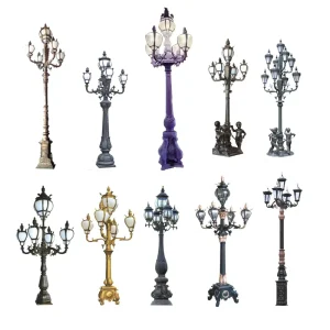 Luxury 5 Head Garden Lamp Post IP65 Waterproof Architectural Landscape Lighting for Estate Project