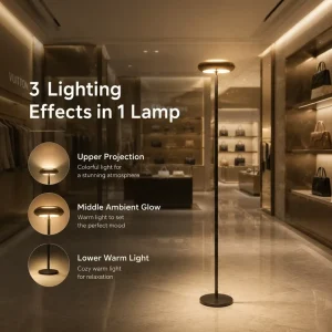 Luxury Aluminum Smart Floor Lamp Hospitality Lighting for Hotel Lobby & High-End Suite Decoration