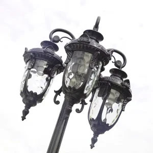Luxury Antique Decorative Street Lighting Aluminum Led Garden Lights E27 Lamp Holder Outdoor Decorative Garden Light with Pole