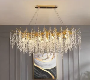 Luxury Chandelier Dining Hotel Villa Room Decorative Crystal Chandelier Hanging Lamp Modern Pendant Lights
