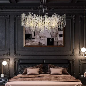 Luxury Chandelier Hanging Living Room Crystal Lamp Modern LED Crystal Ceiling Panel Light Chandelier Pendant Light