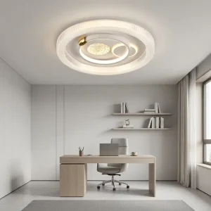 Luxury Circular LED Ceiling Light Decorative Clover Design Geometric Layered Frame Panel Lamp for House Renovation