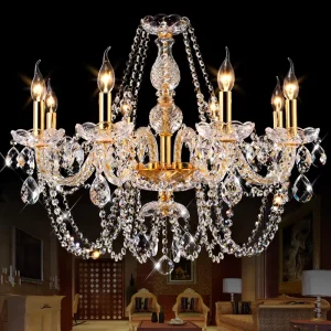 Luxury Crystal Chandelier Candle Pendant Light for Living Room Dining Room Bedroom Hotel Villa Wedding Decoration Lighting