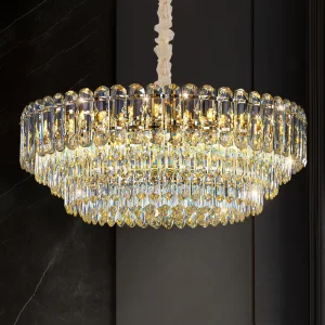 Luxury Crystal Chandelier Nordic Style Gold Pendant Light for Living Room and Hotel