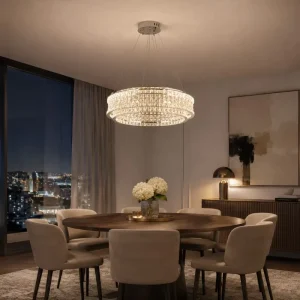 Luxury Crystal Chandelier Villa Gold Chrome Design for Hotel Lobby & Living Room Pendant Lights