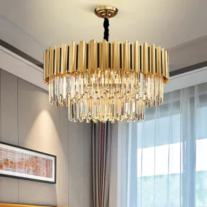 Luxury Crystal Chandeliers Pendant Lights Antique Nordic Style Iron Metal Material for Hotel Home Villa Ceiling Installation