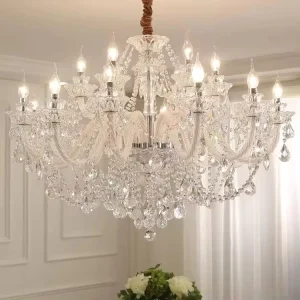 Luxury Crystal Modern Glass Candle Hanging Lamps Ceiling Lighting Pendant Chandelier Light for Living Room