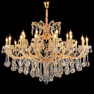 Luxury Crystal Pendant Light Golden Maria Theresa Chandelier LED for Living Room Hotel Lobby Villa Restaurant