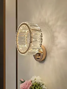 Luxury Crystal Wall Light Collection White Gold 28 X 19 mm for Bedrooms Corridors and Hotel Interiors