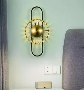 Luxury Crystal Wall Light Collection White Gold+black 50 X 25 mm for Bedrooms Corridors and Hotel Interiors