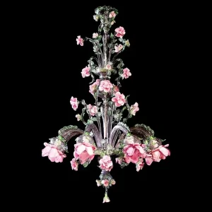 Luxury Elegant Decoration Handmade Pink Green Murano Glass Chandelier Pendant Light for Hotel Home Living Room