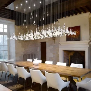 Luxury Glass Bass Pendant Chandelier Light for Palace Style Home Interiors