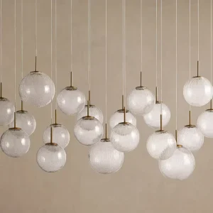 Luxury Glass Globe Chandelier Modern Cluster Pendant Light for Living Room Hotel Villa Staircase Project OEM ODM