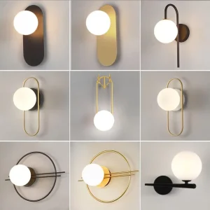 Luxury Hotel Bedroom Decorative Modern Iron Gold Black Glass LED Wall Sconce Lamp with Remote Control Dimmable 3 Year Warranty