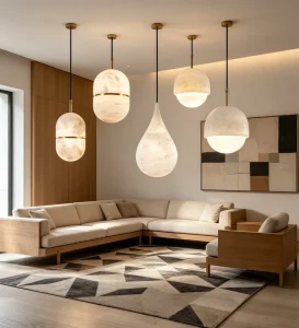 Luxury Iron Spanish Natural Chandelier Adjustable Height Small LED Pendant Lights for Bedroom Restaurant Bedside