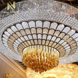 Luxury Lamp Custom Large Project Banquet Lighting Hotel Lobby Hall Villa Luxury LED Crystal Ceiling Chandelier