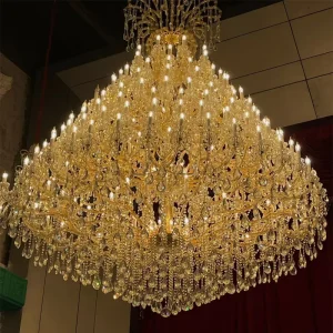 Luxury Large Crystal Chandelier K9 Crystal Ceiling Lighting Fixture for Hotel Lobby Villa Mansion Palace Project Lighting