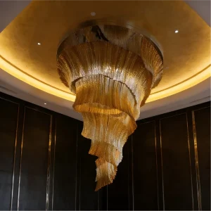 Luxury Large Spiral Glass Chandelier Custom Hand Blown Tornado Pendant Light LED 2 Year Warranty for Hotel Lobby Villa Atrium