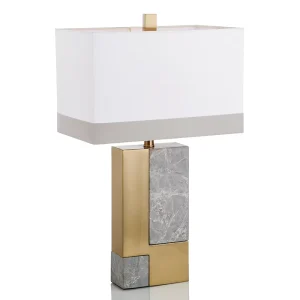 Luxury Marble Table Lamp Modern LED Desk Light Gold Metal Bedside Nightstand Lamp for Living Room Bedroom Hotel