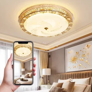 Luxury Metal and Glass LED Ceiling Lamp Modern Design for Home Living Room and Home Office Decoration