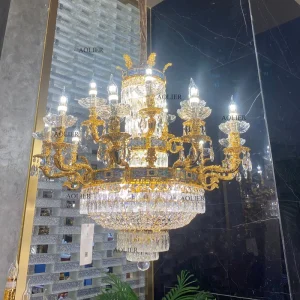 Luxury Modern Classic Wedding Large Round Crystal Chandelier Pendant Lights for Livingroom Hotel Home Lighting Hanging
