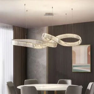 Luxury Modern LED Chandelier Crystal Pendant Lights Hanging Installation for Living Dining Kitchen Home Decoration
