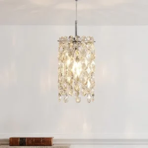 Luxury Modern LED Crystal Adjustable Height Chandelier Pendant Lighting for Dining Room Living Room Home Decor