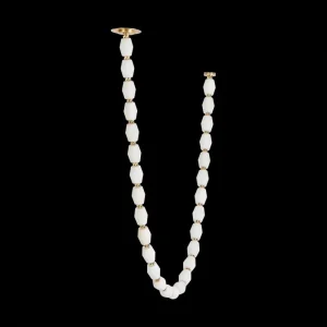 Luxury Modern Natural Spanish Collier Alabaster Stone Necklace Hanging Pendant Lamp Villa Indoor Decorative Chandelier
