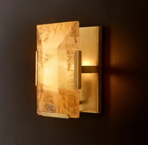 Luxury Modern Simple Calcite Wall Lamp Indoor Living Room Light Dining Room Stone Brass Sconces Wall Lights Kitchen