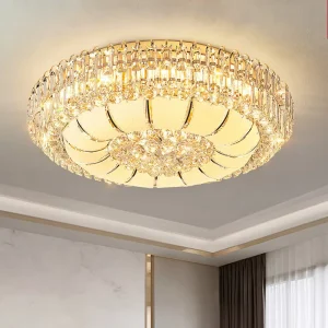 Luxury Modern Simple K9 Crystal Chandelier Ceiling Light for Living Room Master Bedroom Villa Hall Lighting Fixtures