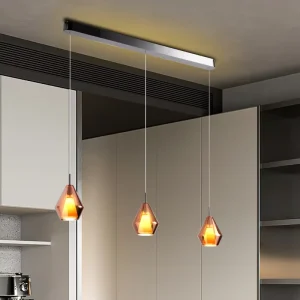 Luxury Modern Villa Chandelier Light with Warm White LED Middle Size Glass Pendant Design