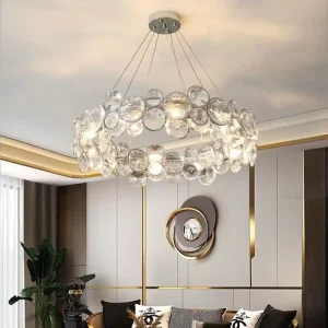 Luxury Pendant Chandeliers Hanging Light Room Round Ceiling Lamp Crystal Ceiling Lights