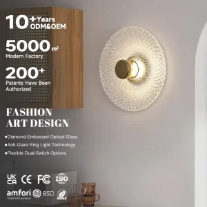 Luxury Plate Shape Home Hotel Living Room Corridor LED Wall Lamp
