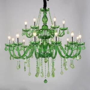 Luxury Post modern Green Crystal Chandelier Colorful Restaurant Bedroom Hotel Decorative Lamps Chandeliers & Pendant Lights